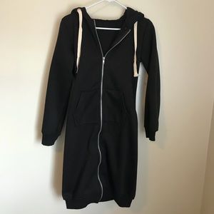 Black extra long hoodie